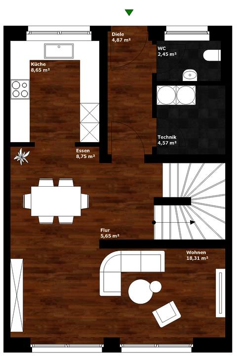 Energieautarkes Reihenhaus Grundriss Reihenmittelhaus Erdgeschoss Energieautarkes Reihenhaus Grundriss Reihenmittelhaus Erdgeschoss