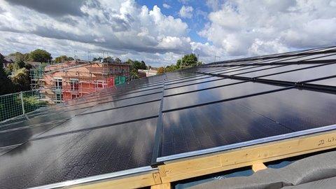 Detailaufnahme der Photovoltaikanlage Detailaufnahme der Photovoltaikanlage