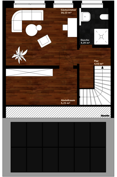 Energieautarkes Reihenhaus Grundriss Reihenmittelhaus Dachgeschoss zugeschnitten Energieautarkes Reihenhaus Grundriss Reihenmittelhaus Dachgeschoss zugeschnitten
