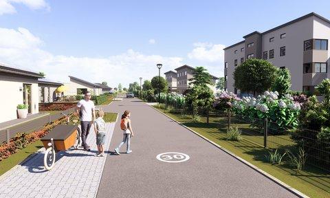 Wohnkonzept "Modulicity": Blick auf belebte Straße Wohnkonzept "Modulicity": Blick auf belebte Straße